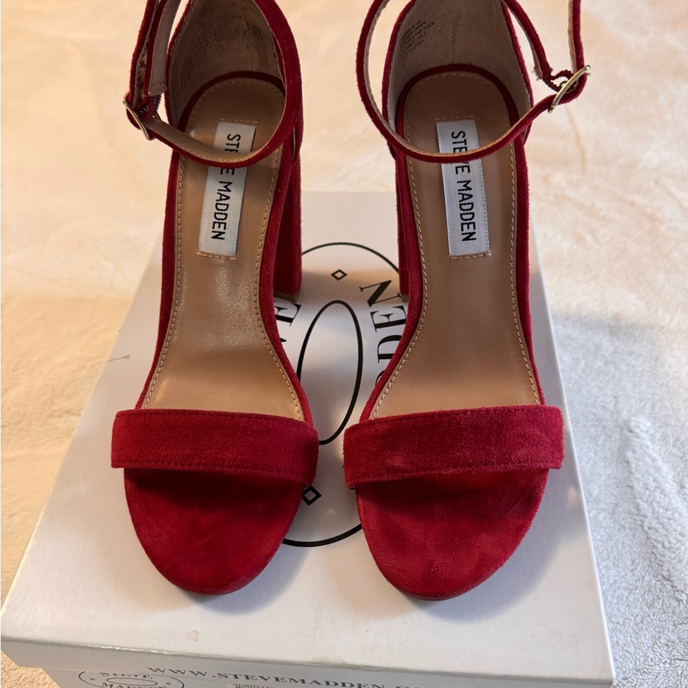 Steve Madden Carson Red Suede Heels.